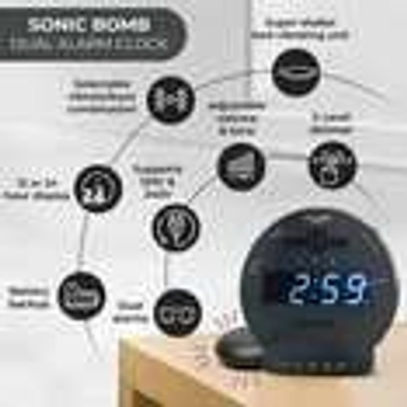 Sonic Alert‎ Sonic Boom Dual Alarm Clock Bed Shaker 5 Level Dimmer NEW